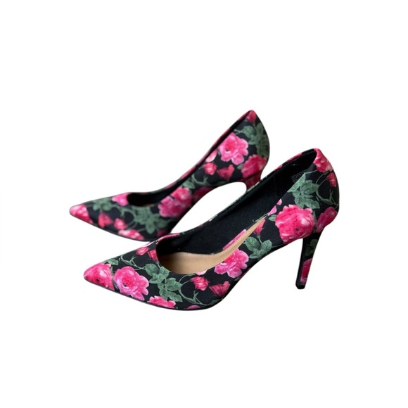 Christian Siriano Pink Floral Pointed Toe Stilettos Size 9.5 Wedding Guest Bloom - Picture 2 of 10